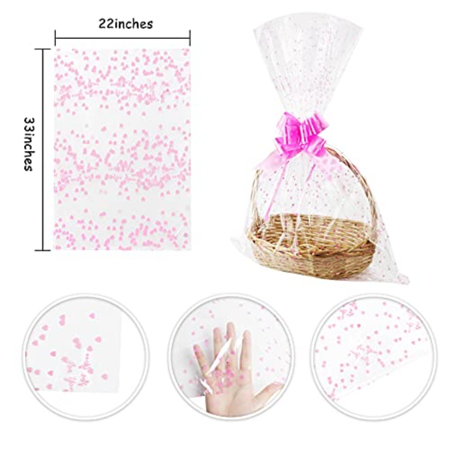 Large Cellophane Bags, Heart C - Cellophane Wrap Clear avis et prix