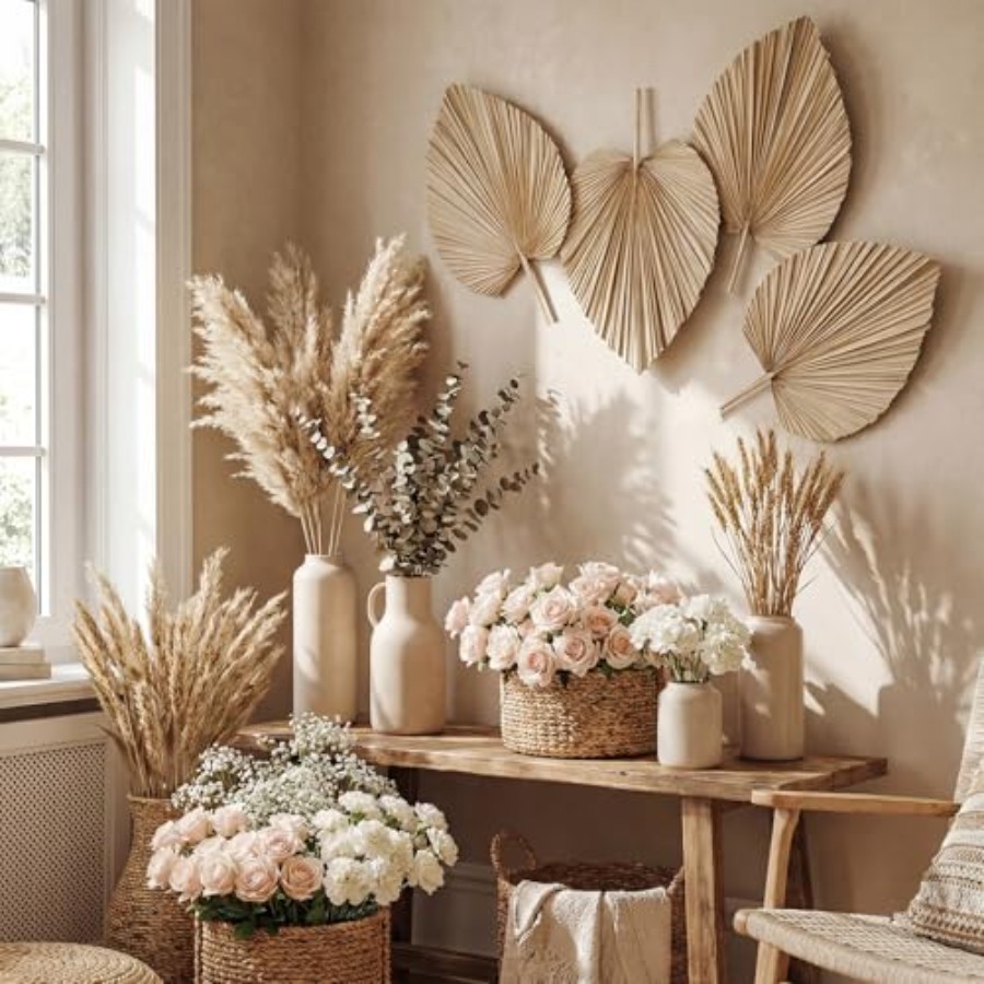 24 Pcs Dried Palm Leaves Artif - Palm Leaf Dried avis et prix