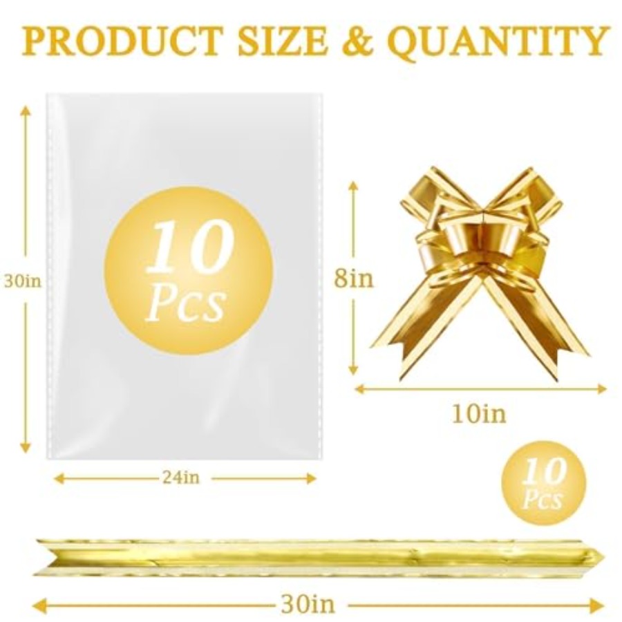 10 Pack 24x30 Inch Large Cello - Cellophane Wrap Clear avis et prix
