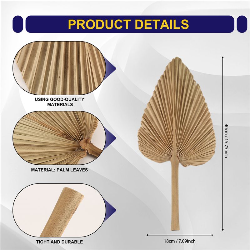 ABKO-6PCS Dried Palm Leaves Na - Palm Leaf Dried avis et prix