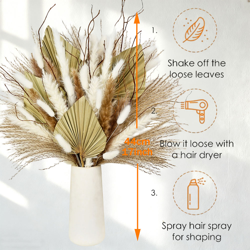 Natural Dried Palm Leaves Bouq - Palm Leaf Dried avis et prix